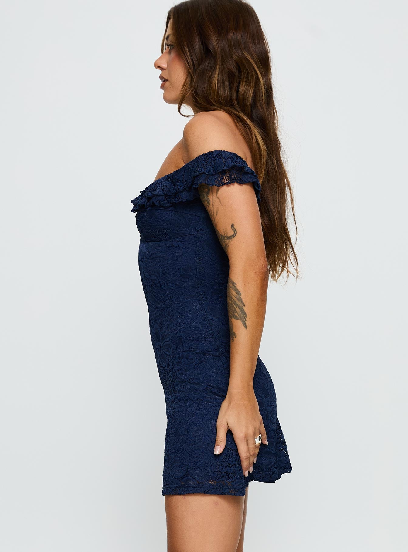 butacup frill mini dress navy Butacup Frill Mini Dress Red