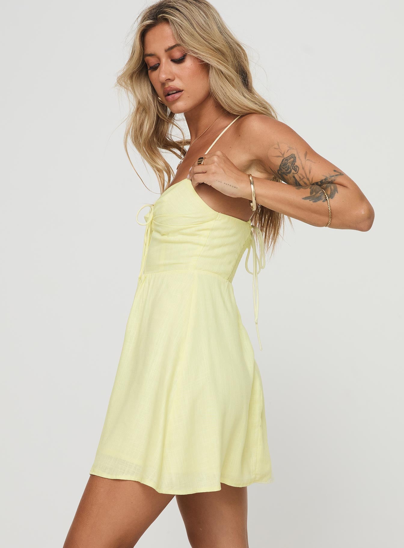 Tassos Mini Dress Lemon | Princess Polly Tassos Mini Dress Lemon | Princess Polly