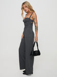 Briana Set Charcoal Pinstripe