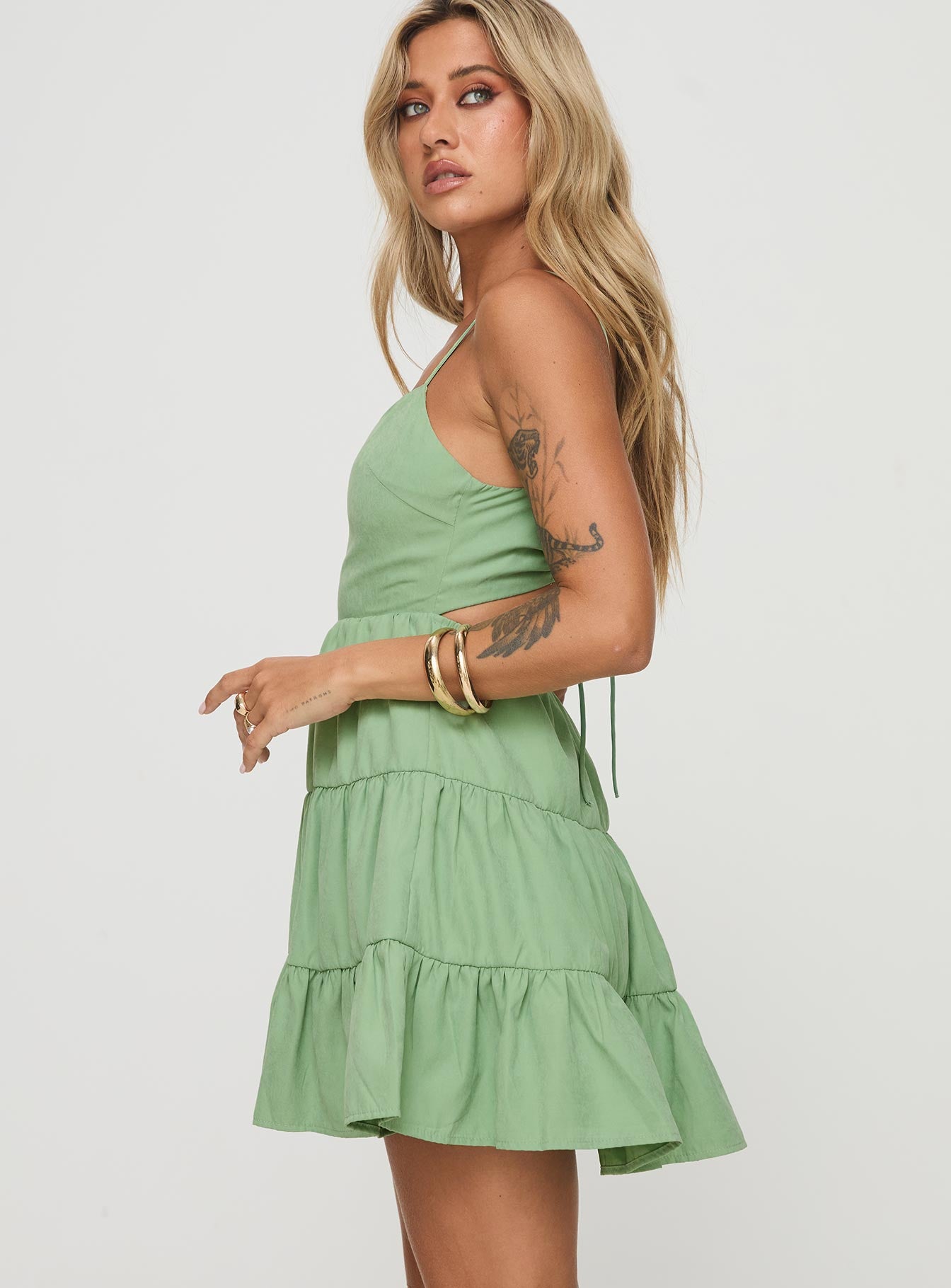 Summer Break Mini Dress Sage | Princess Polly Summer Break Mini Dress Sage | Princess Polly
