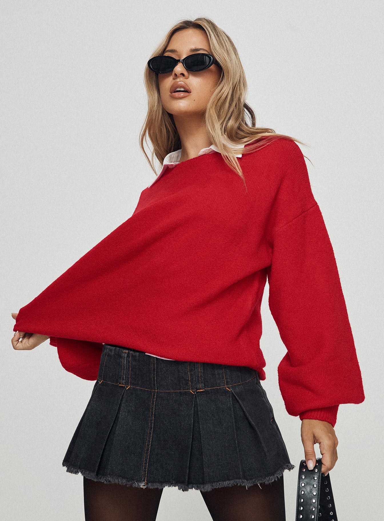 princess polly red sweater dress Thorelle Sweater Mini Dress Burgundy