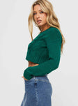 Crate Cable Knit Cardigan Green Princess Polly  Cropped 