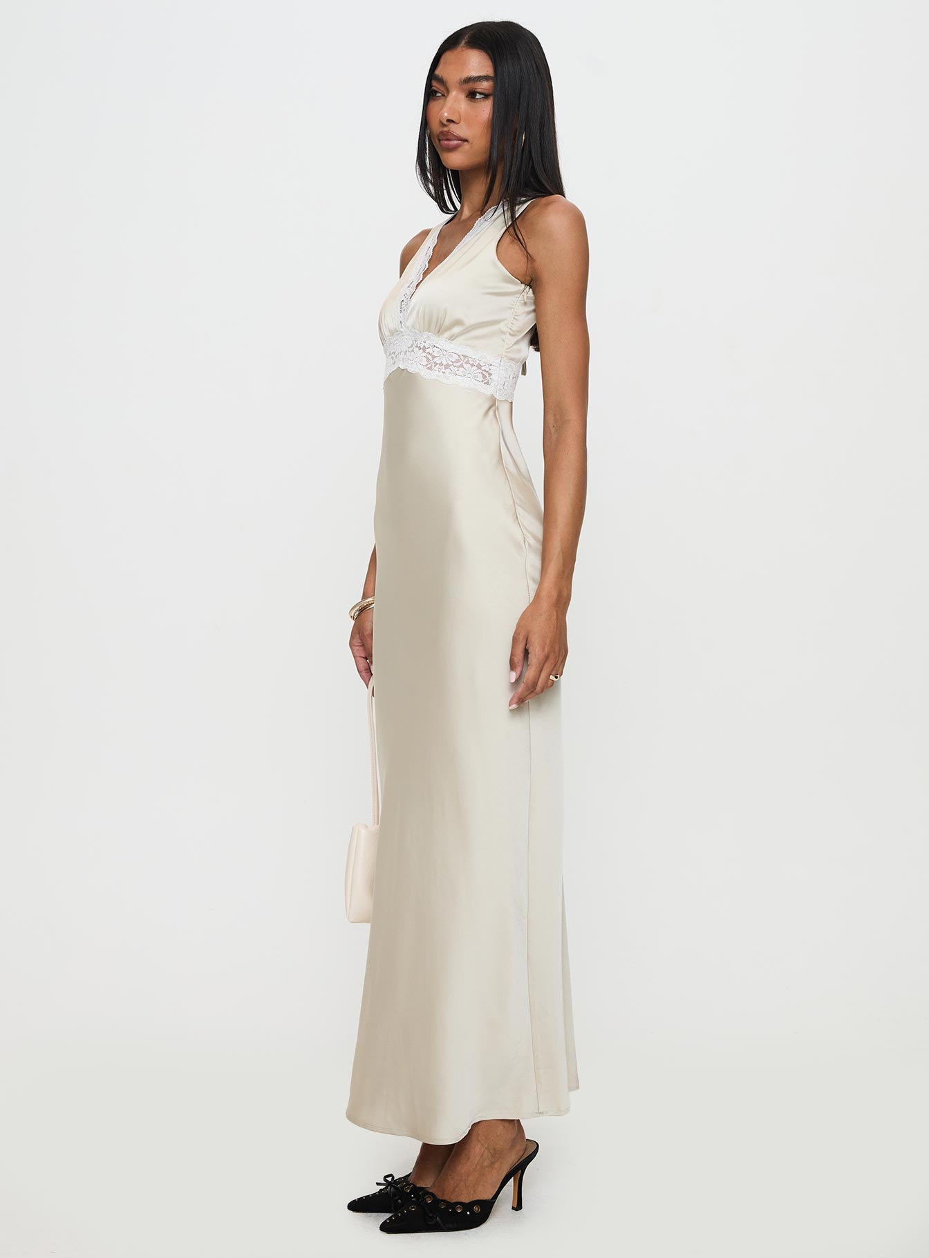 Persefonie Lace Maxi Dress Champagne | Princess Polly Persefonie Lace Maxi Dress Champagne | Princess Polly