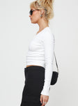 Long sleeve top  Slim fit, scooped neckline, ribbed material