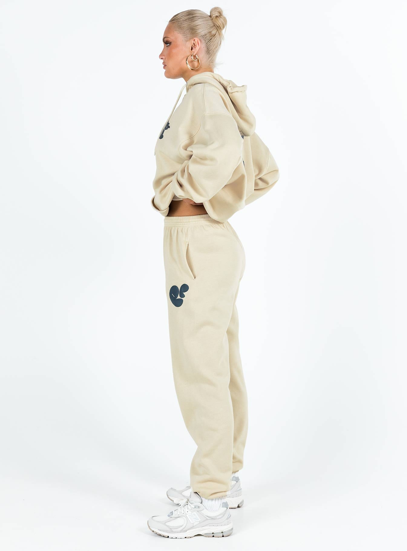 product Princess Polly  Princess Polly Track Pants Bubble Text Stone / Slate