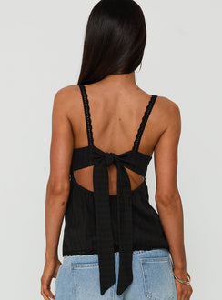 Committed Tie Back Top Black