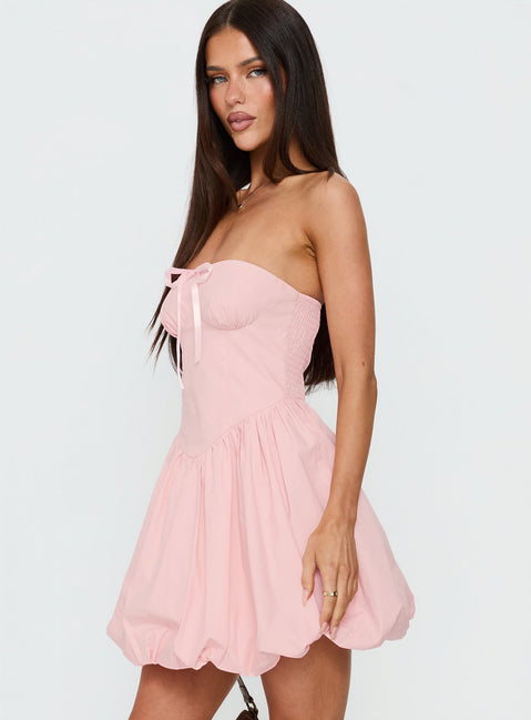 Melaina Bubble Hem Mini Dress | Pink | Womens