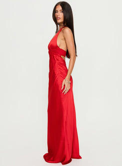 Odyssa Halter Maxi Dress Red
