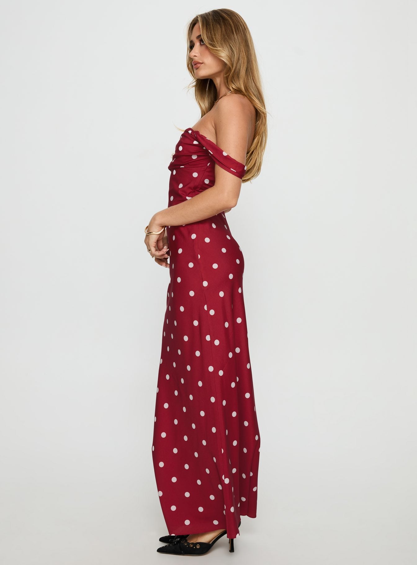 fitted lace wedding dress Nellie Maxi Dress Red Polka Dot fitted lace wedding dress Nellie Maxi Dress Red Polka Dot