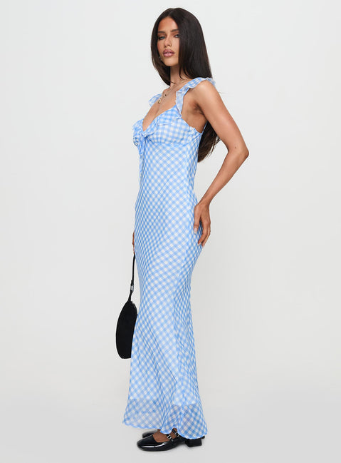 Brigette Maxi Dress Blue Gingham | Princess Polly Brigette Maxi Dress Blue Gingham | Princess Polly