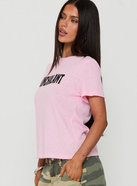 Nonchalant Girl Graphic Relaxed Tee Pink