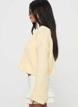 side view of model wearing Princess Polly Artha Cardigan Lemon Cropped 