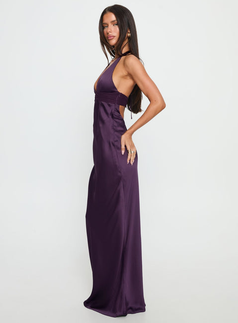 Odyssa Halter Maxi Dress Purple Petite