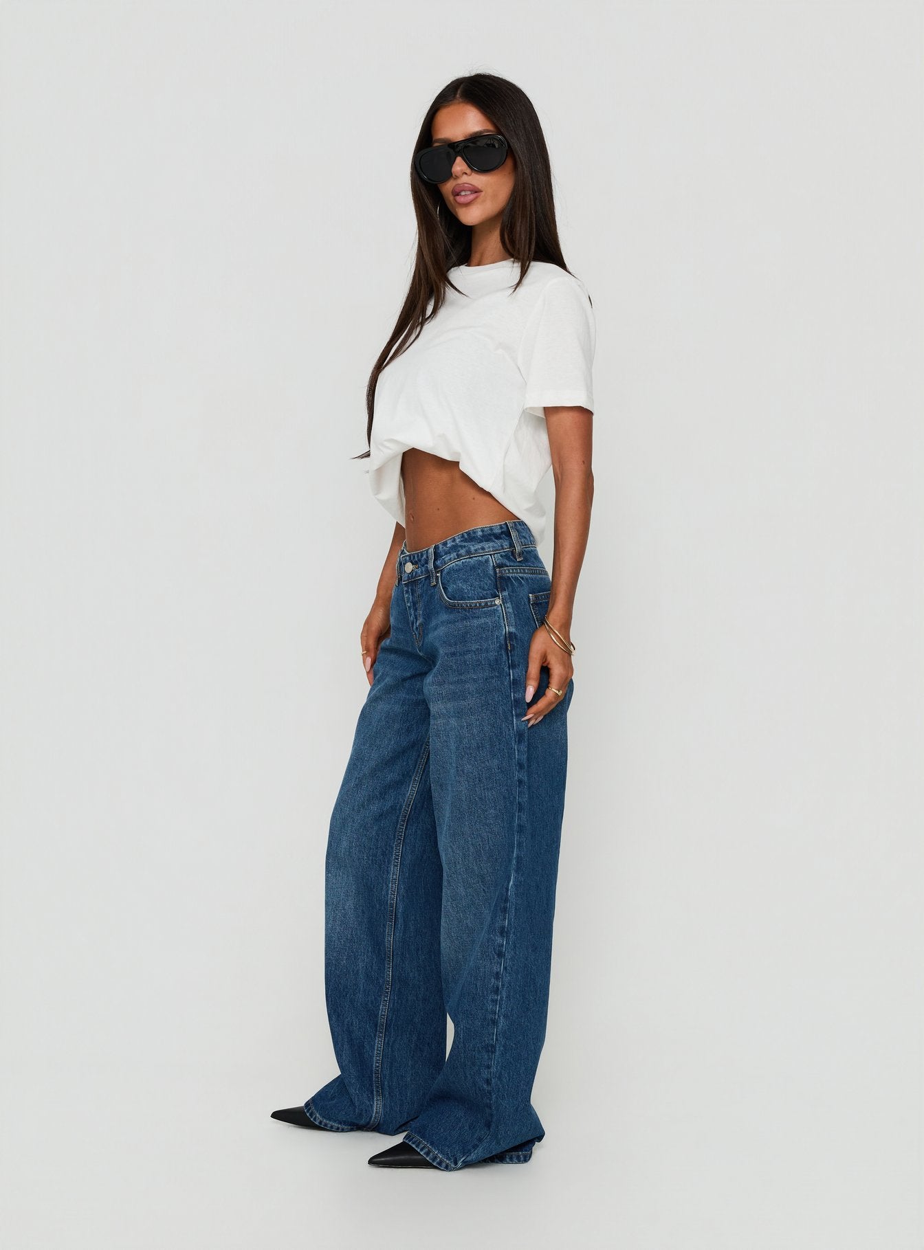 Ellanor Low Rise Straight Leg Jeans Vintage Dark Blue