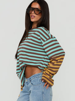 Jorgiah Layered Long Sleeve Top Multi Stripe