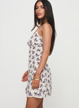 Jaye Mini Dress White / Blue Floral
