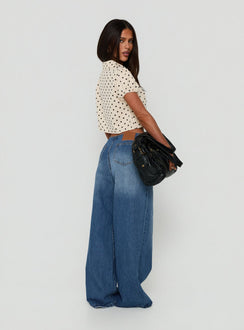 Roamer No Waist Low Rise Super Baggy Vintage Mid Blue