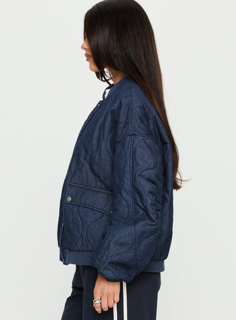 Stick Season Quilted Jacket Navy
