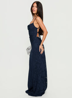 Celena Maxi Dress Navy Burnout Petite