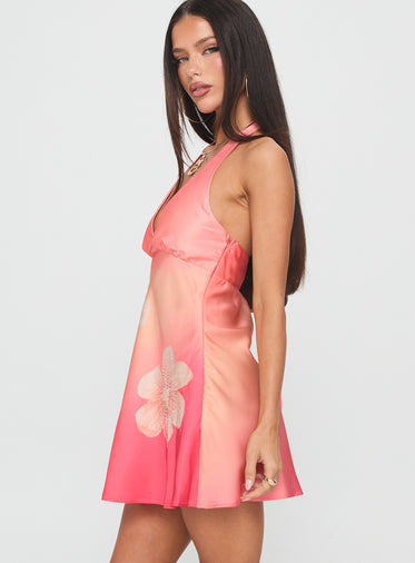 Laleisa Beaded Halter Mini Dress Multi