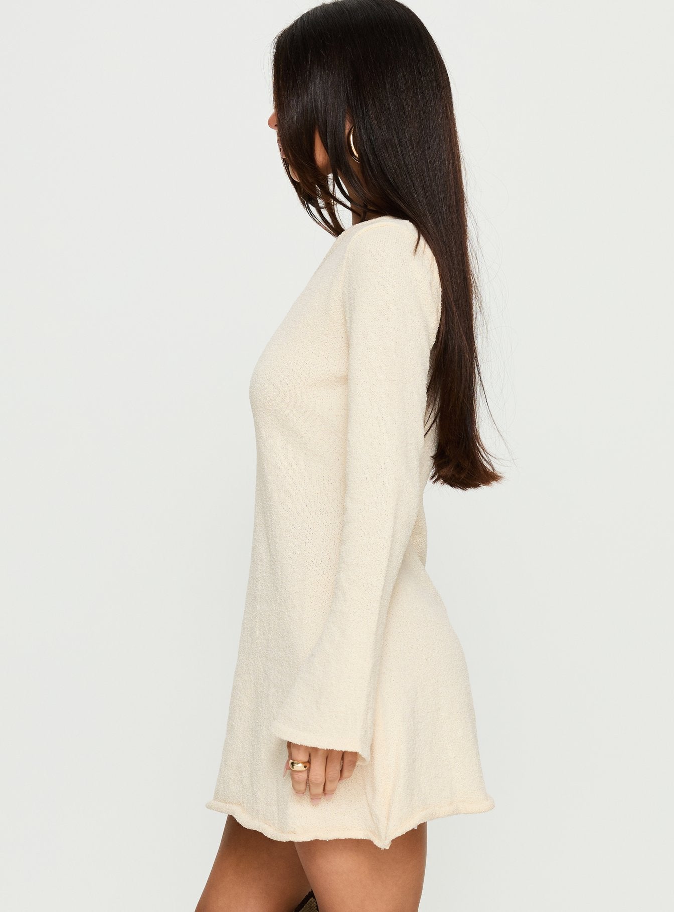 beige off shoulder sweater dress Rhetta White Off The Shoulder Sweater Dress - XXL Size - Women's Dresses