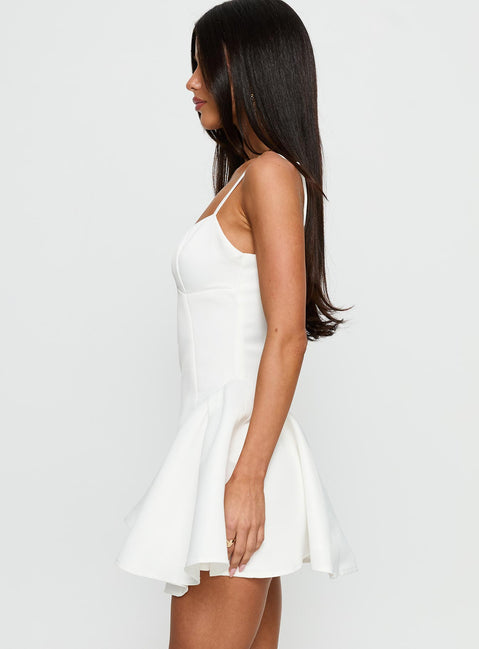 Alympia Pleat Mini Dress White