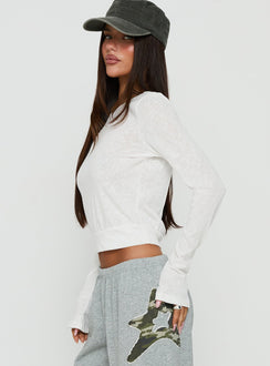 Bexxley Low Back Long Sleeve Top White