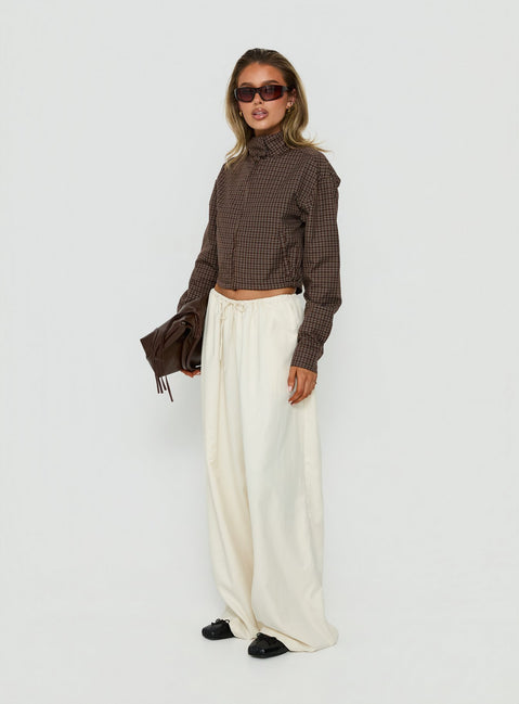 Bungala Oversized Relaxed Pants Ivory Petite