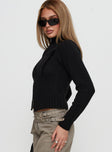 Nylah Zip Up Knit Jacket Black