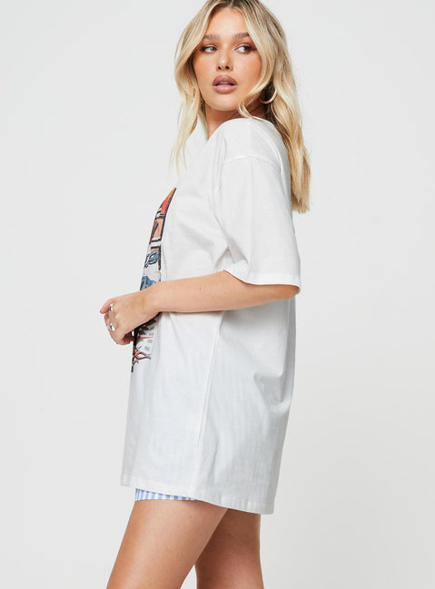 product Princess Polly Half Sleeves High Neck  Super 24 Oversized Tee White