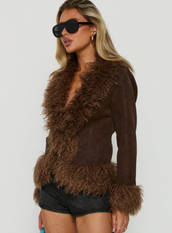 Adalyna Faux Fur Jacket Brown