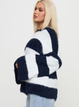 product Princess Polly Nerina Knit Sweater Blue / White Stripe Long 