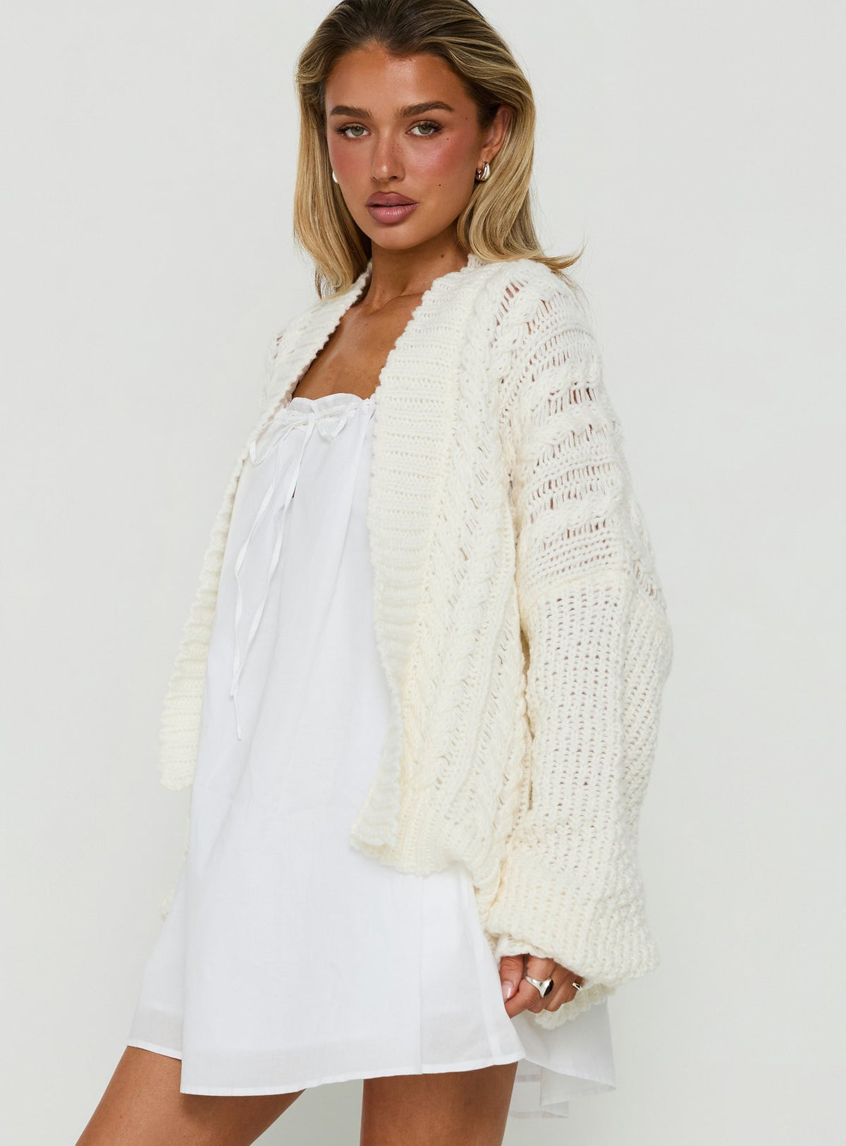 Abner Cable Cardigan Cream