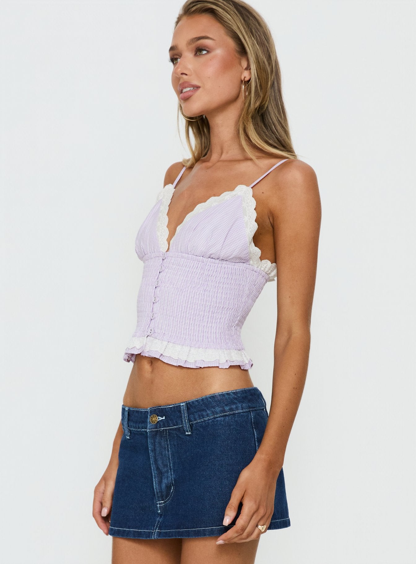 Marigolds Frill Detail Cami Top White | Princess Polly Marigolds Frill Detail Cami Top White | Princess Polly