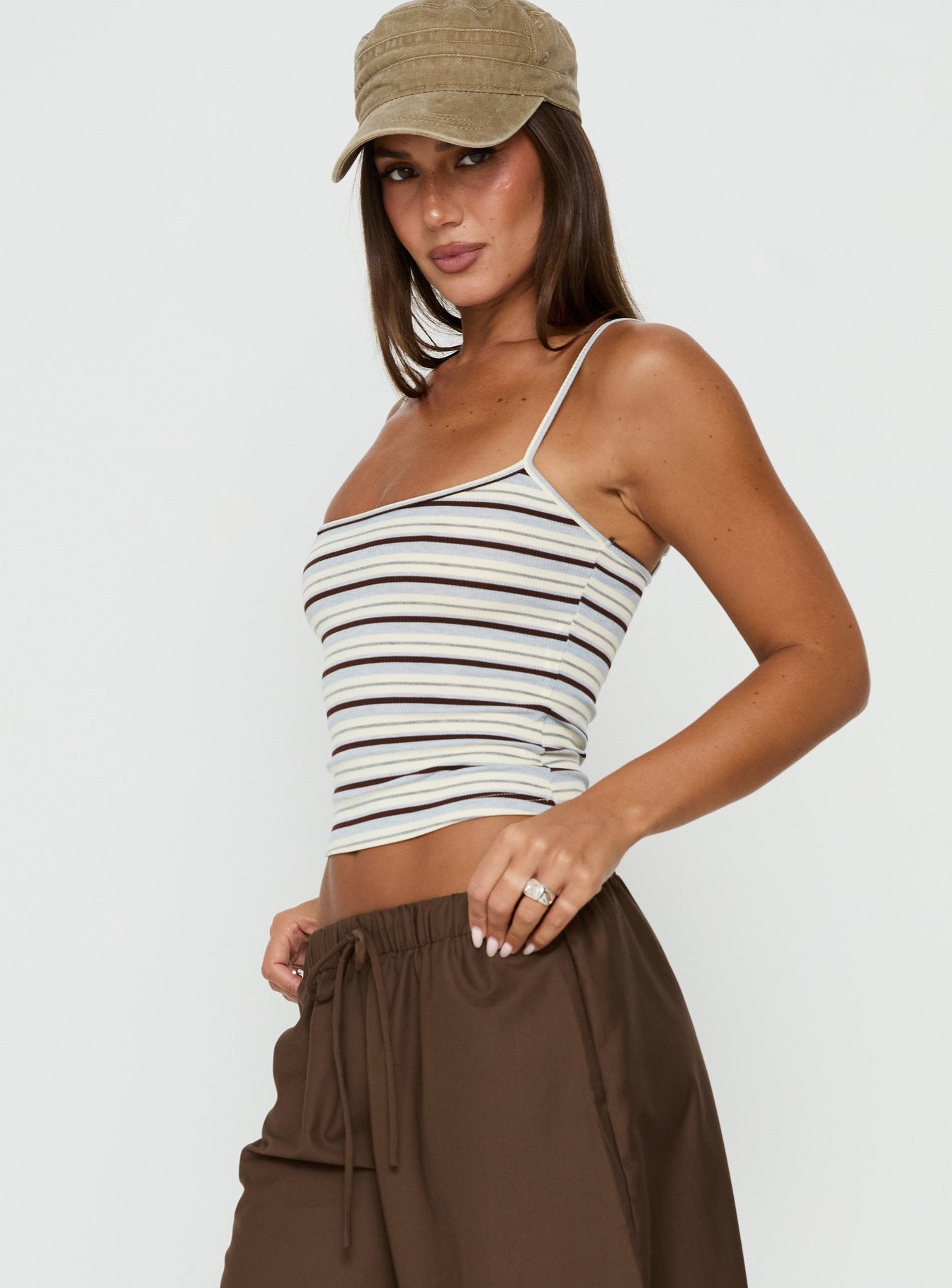 Elzie Knit Cami Tank Multi Stripe | Princess Polly