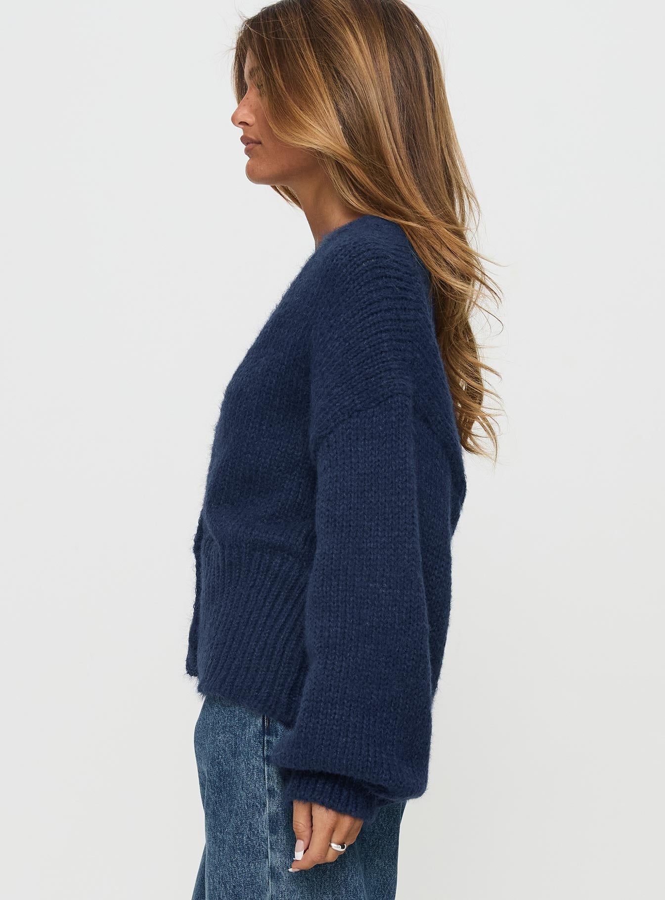 Yasmyn Knit Cardigan Royal Blue | Princess Polly