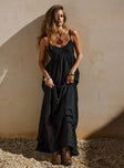 product Princess Polly Crew Neck  Milden Linen Blend Maxi Dress Black