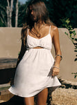 product Princess Polly Asymmetric Neckline  Lunde Linen Blend Mini Dress White