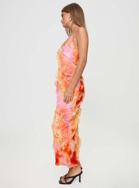 lars maxi dress Lars Maxi Dress Orange Multi