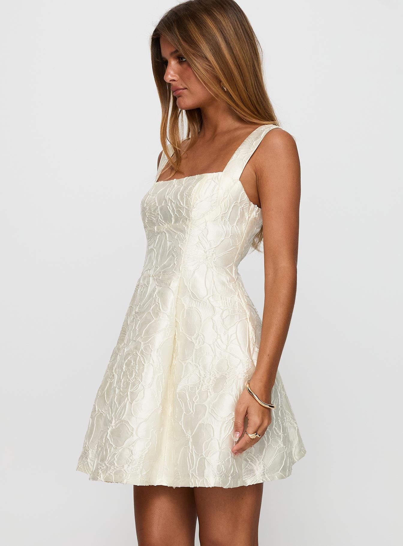 Eloquent Mini Dress Ivory | Princess Polly Eloquent Mini Dress Ivory | Princess Polly