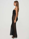Black sheer strapless maxi dress