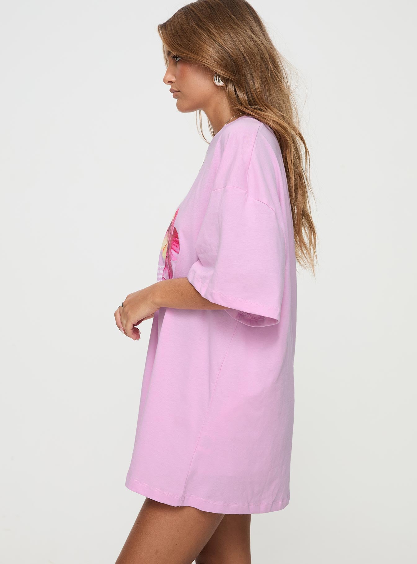 Hibiscus Haven Oversized Tee Pink | Princess Polly