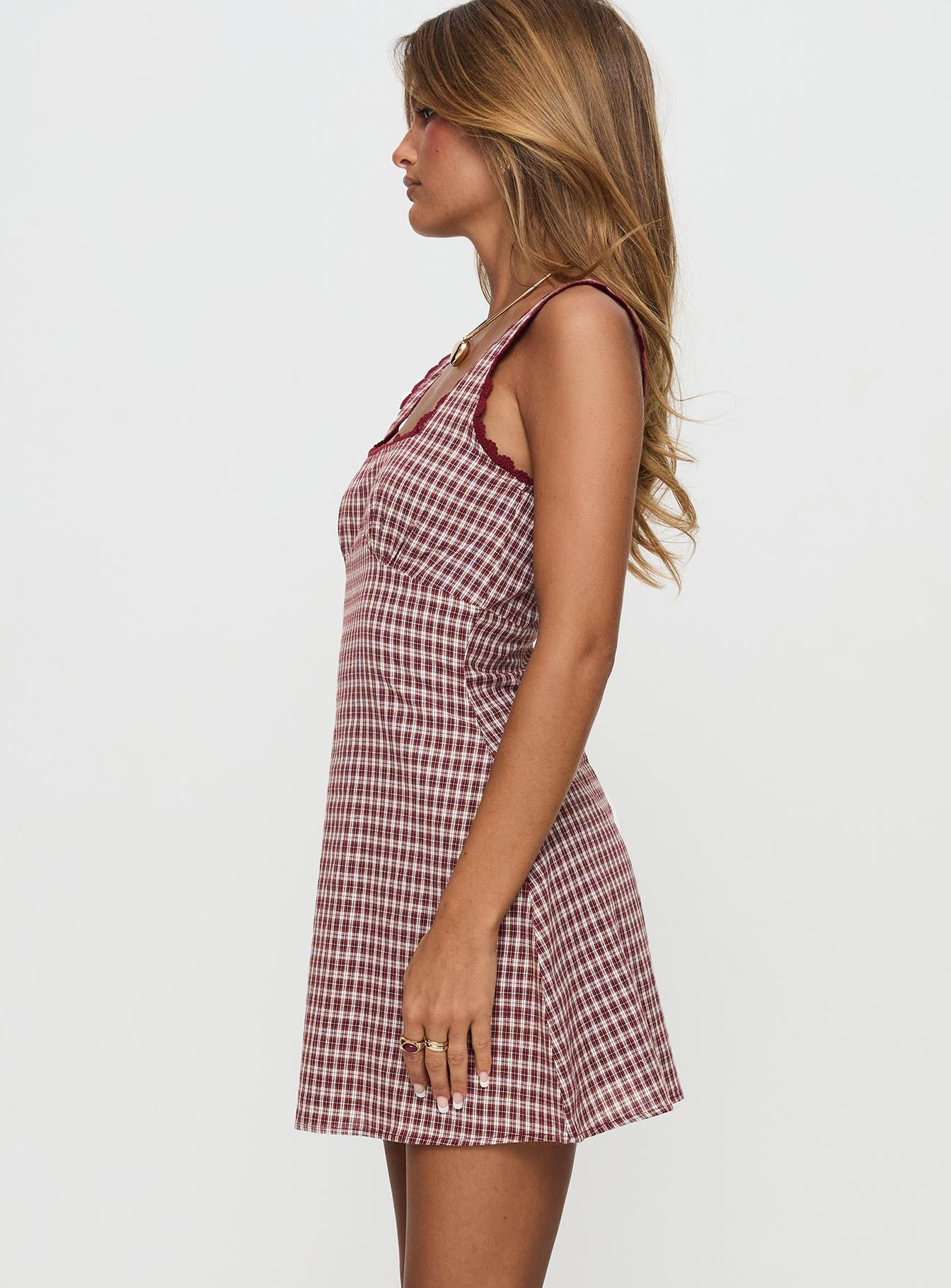 Dasha Mini Dress | Red Check | Womens | Princess Polly Dasha Mini Dress | Red Check | Womens | Princess Polly