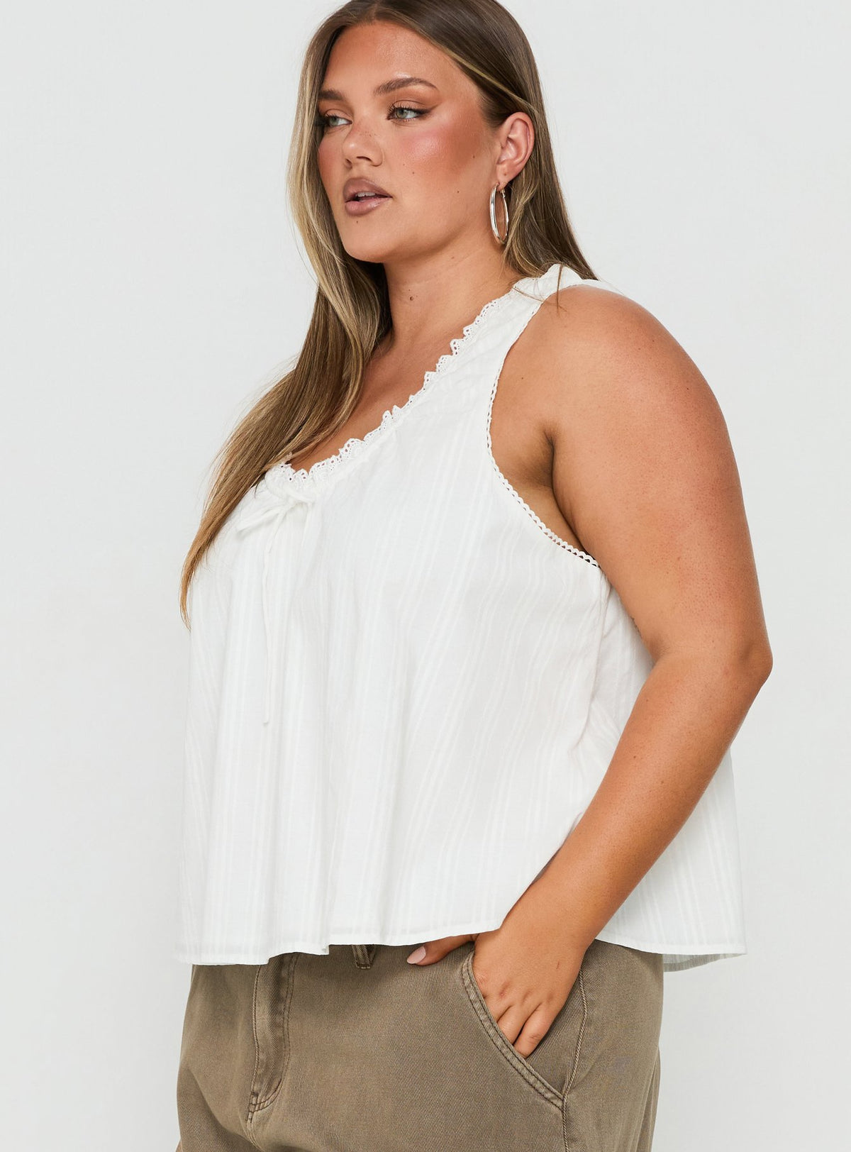 Antiquity Babydoll Top White Curve