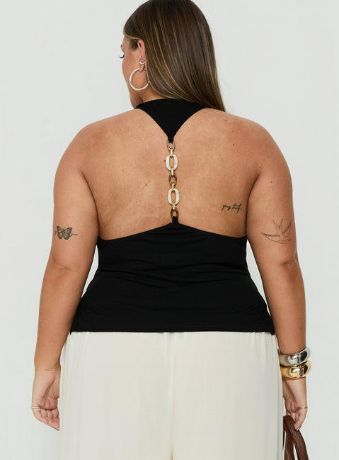 Harlene Back Detail Top Black Curve
