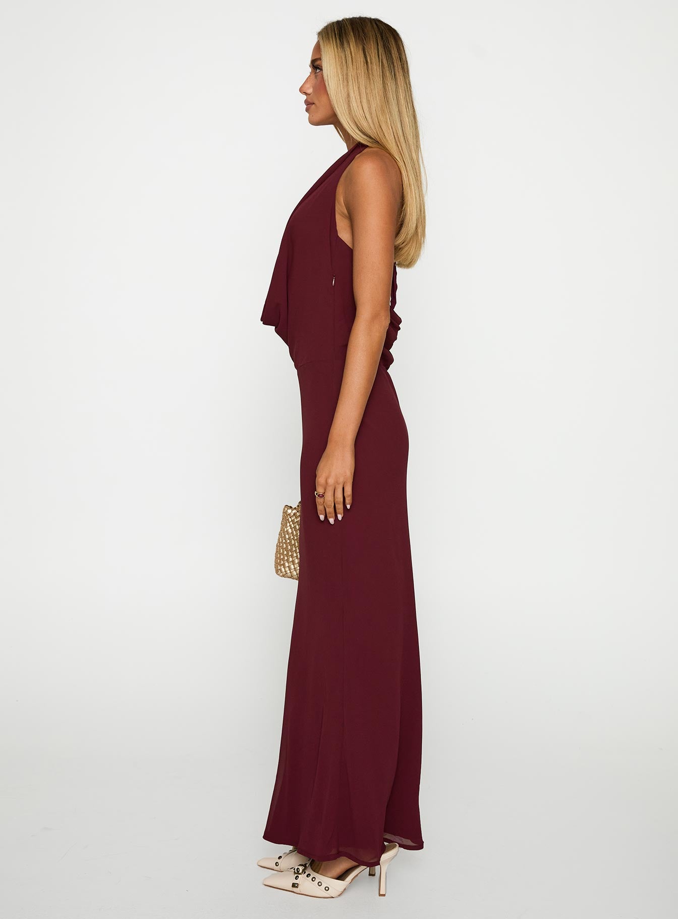 vortexa halter maxi dress currant Vortexa Halter Maxi Dress Currant Curve