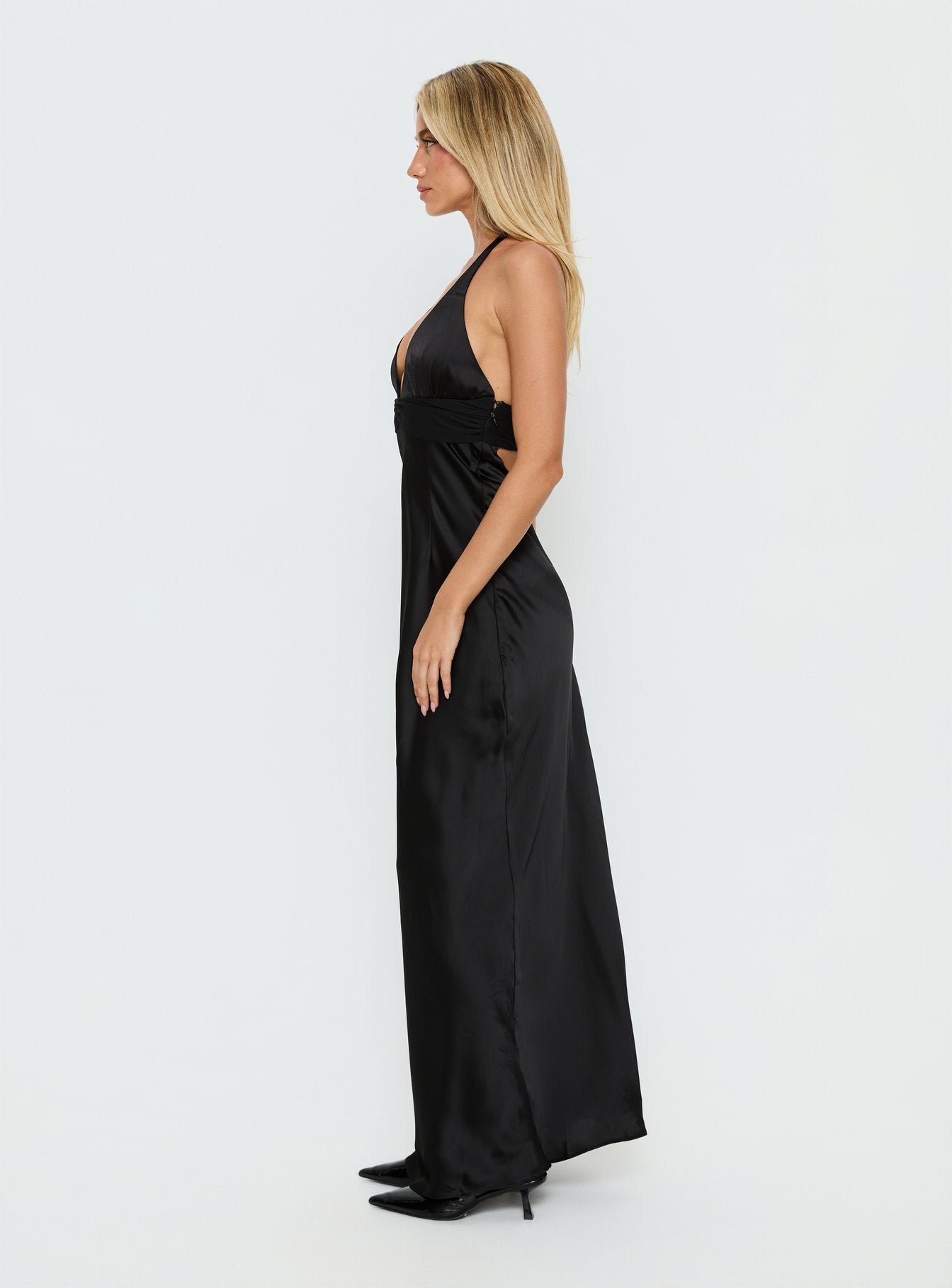 Odyssa Halter Maxi Dress Black | Princess Polly
