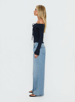 Ellanor Low Rise Slouch Denim Jean Washed Mid Blue Wash Tall