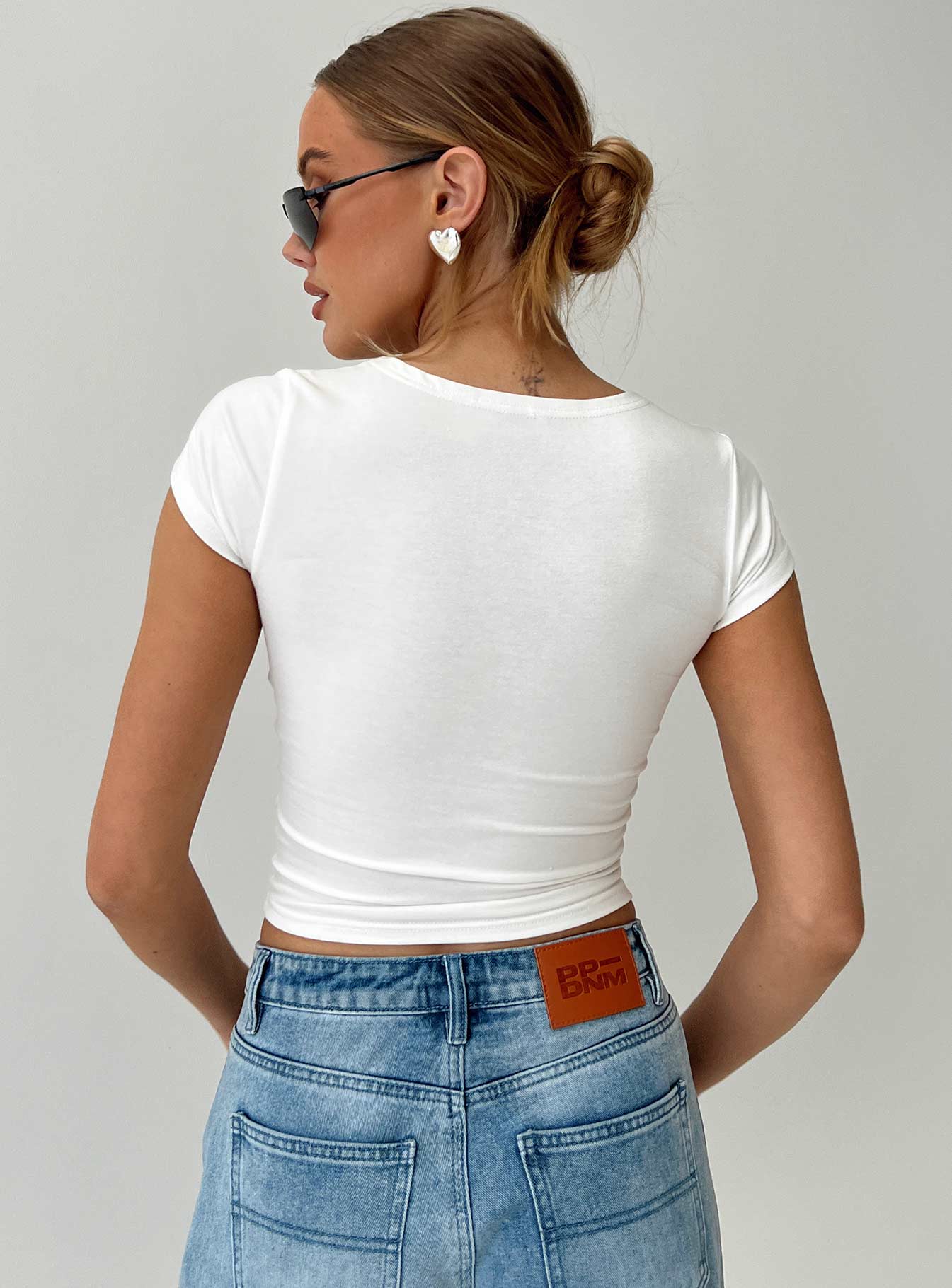 product Princess Polly Short Sleeves Crew Neck  Getaway Baby Tee White