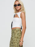 Lace tank top Twist detail, cut out at bust Good stretch, fully lined Princess Polly Lower Impact